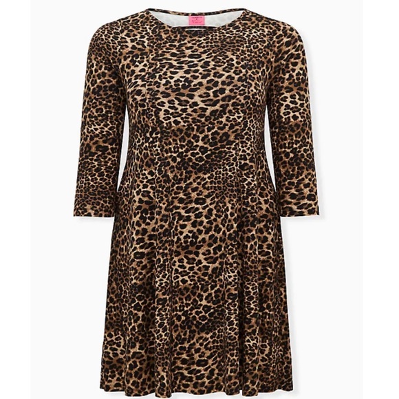 Betsey Johnson x Torrid Leopard Ponte Skater Dress - Picture 4 of 4